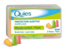Quies Foam Earplugs Ear Plug 3 Pairs 35 dB 