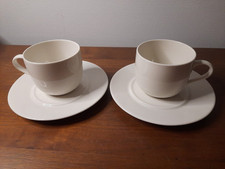 2 X Alessi Ettore Sottsass 1993 La Bella Tavola Cups & Saucers Off-White colour