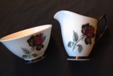 Royal Albert Masquerade Small Floral Milk Jug & Sugar Bowl 1950s vintage vgc