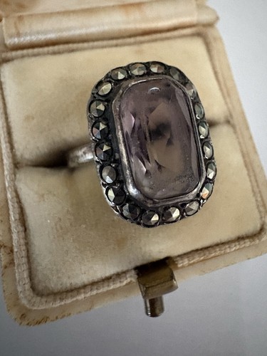 Vintage silver pale - silver, amethyst