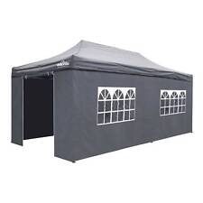 Premium 3x6m Pop-Up Gazebo & Side Walls with Carry Bag, Stakes & Weight - Grey