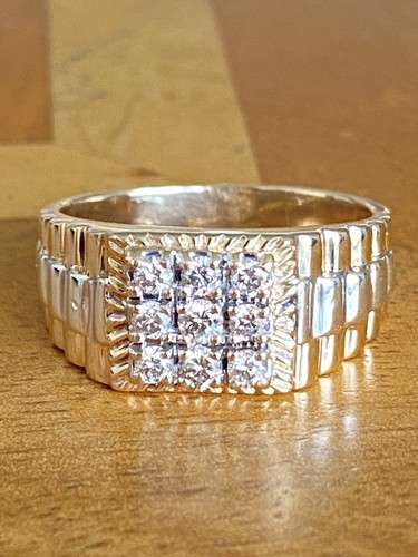 Gents 9ct gold - &, diamond