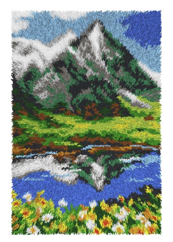 Mountains latch hook kit rug - mountains,