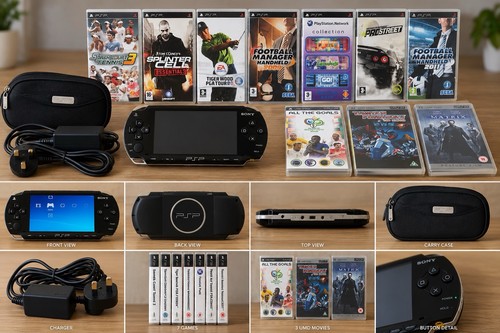 Sony psp black console - black, bundle