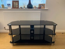 Black Glass TV Stand Large