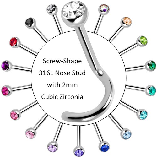 Stainless steel nose stud - steel,