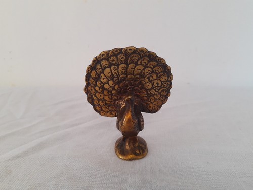 Vintage brass bird peacock - vintage,