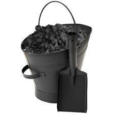 Waterloo Charcoal Coal Bucket And Shovel Set Steel Fireside Ash Log Scuttle Hod