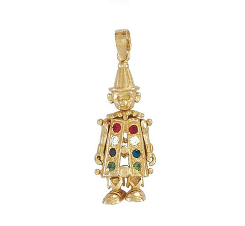9ct gold clown - gold, moveable