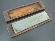 VINTAGE LIGHT GREEN NATURAL STONE HONING STONE SHARPENING STONE, 7" X 1 3/4"