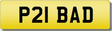 BAD BOY PRIVATE Cherished Registration Number Plate P1 SUBARU 21 BIRTHDAY