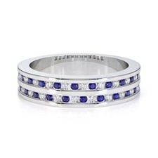 925 Sterling Silver Round 0.60 Ctw Tanzanite Triple Row Women Engagement Ring