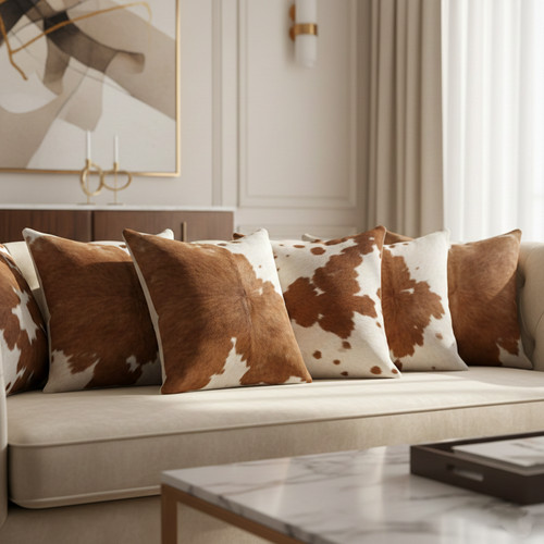 Genuine brown cowhide leather - cowhide,
