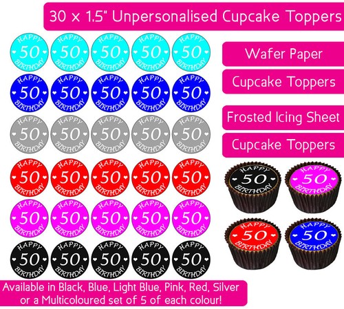 Happy 50th birthday cupcake - birthday,