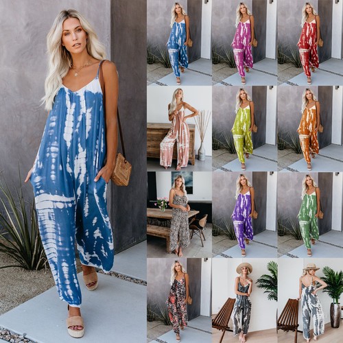 Women tie dye overalls - women's,