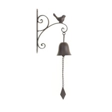 French Style Bird Design Cast Iron Decorative Door Bell Garden Ornament 