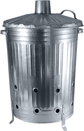 Large steel incinerator bin - large,