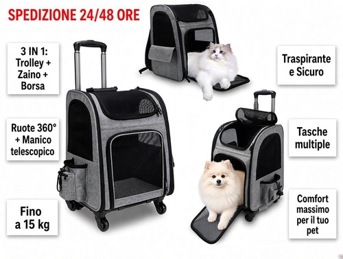 3in1 dog cat carrier backpack - cat,