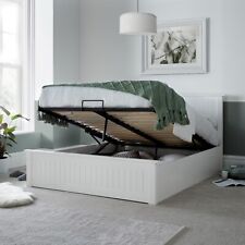 Dawson White Wooden Ottoman Storage Bed Double Bed and King Size Bed
