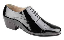 Mens Leather Cuban Heel Shoes Designer Smart Formal Oxford Wedding Party Shoes