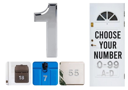 Silver door numbers - stick, on