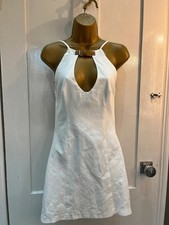 Lovely white Zara backless mini dress buckle detail to neck size small Bnwt b133