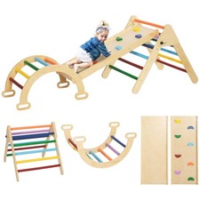 AIYAPLAY 5-in-1 Toddler Climbing Frame with Ramp, Arch, for 18-48 Months