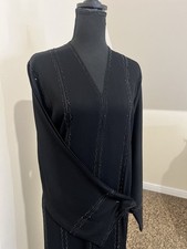 Black abaya with beading