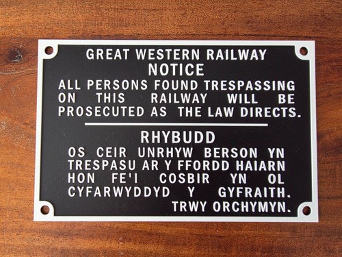 Replica gwr railway trespass - replica,