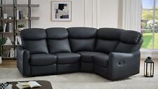 RECLINER LAZY BOY BLACK CORNER SOFA SUITES SETTEE SEATER ARMCHAIR FAUX LEATHER