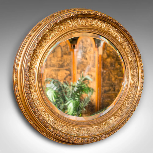 Antique oval mirror - mirror,, english