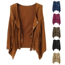 Women Sleeveless Tassels Vest