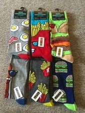 Novelty socks Size 6-11 Ideal Christmas Present, Burgers Fries, bacon, Hotdog