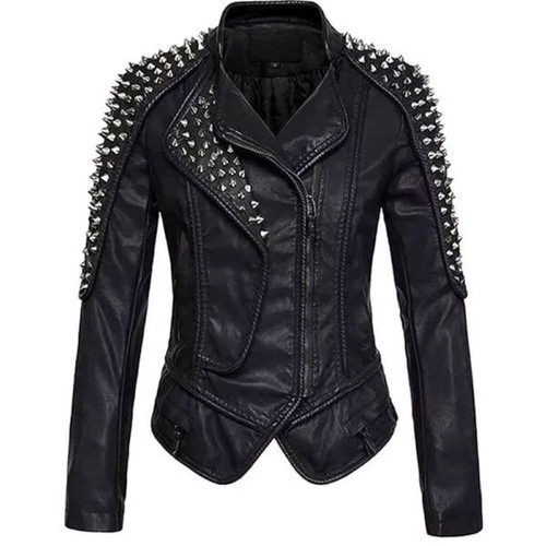Women genuine leather biker - genuine,