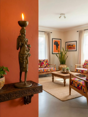 African brass sculpture - brass,