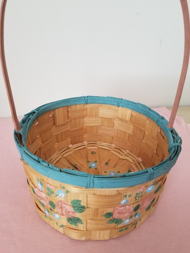 Easter basket woven floral - easter,