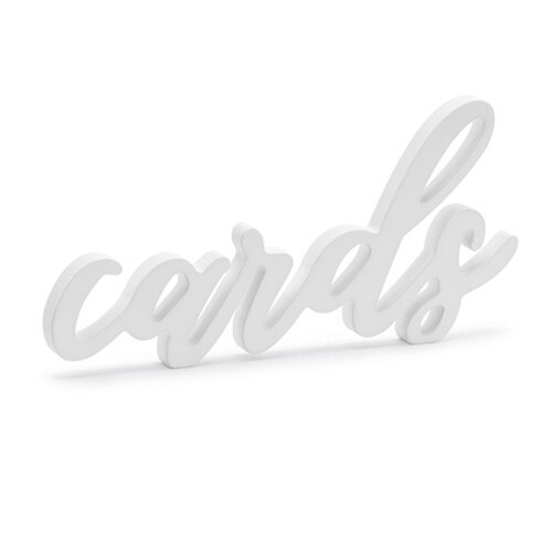 White wooden cards sign for