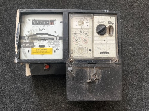 Vintage coin electric meter - vintage,