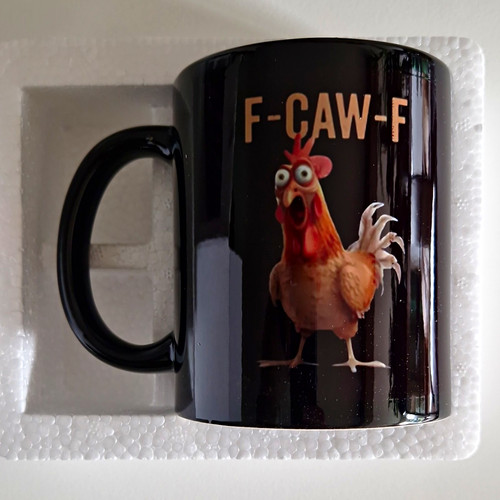 Black ceramic novelty chicken - ceramic,