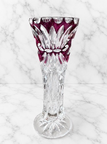 Vintage cranberry cut - cut, clear