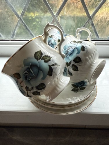 Vintage mayfair blue roses - blue,