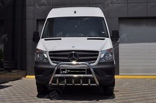 MERCEDES SPRINTER CHROME AXLE NUDGE A-BAR, STAINLESS STEEL BULL BAR 2014-2018