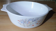 Pyrex Blue Iris Round Casserole Dish No Lid Vintage England Christmas Gift
