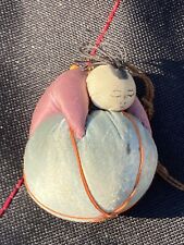 antique pin cushion japanese samurai figure embroidery silk Needle Thimble