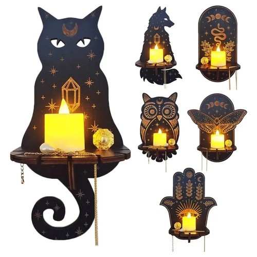 Black cat wall shelf - cat,