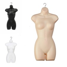 GOOD QUALITY  FEMALE HANGING FULL BODY MANNEQUIN FORM WHITE SKIN TORSO DISPLAY