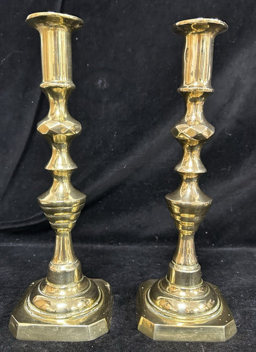 Pair victorian brass - pair,