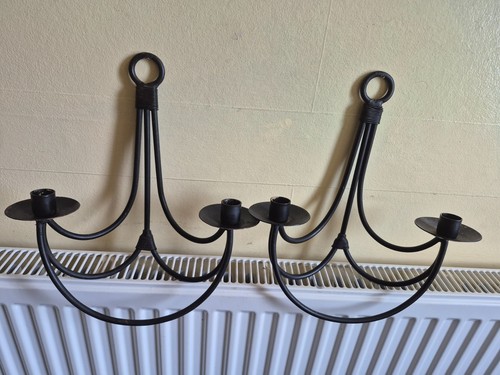 Pair black wrought - pair, iron