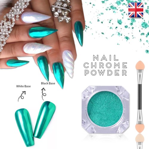 Turquoise nail powder mirror - nail,