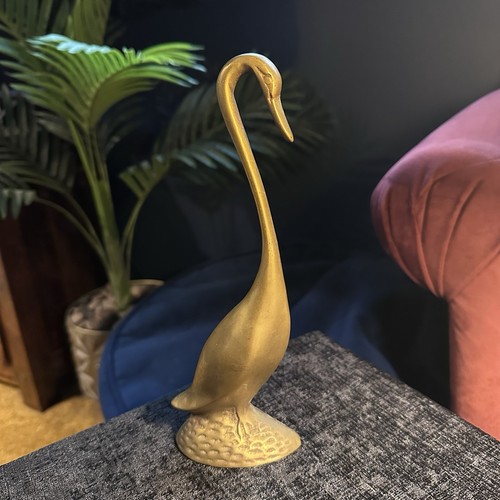 1970s vintage solid brass swan - 1970s,